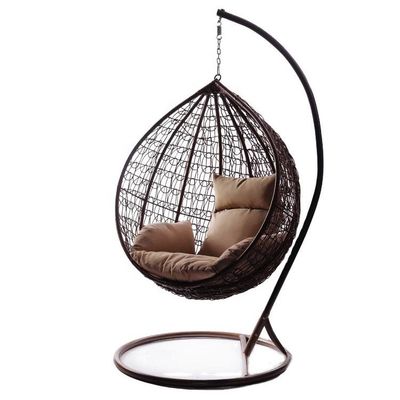 Outdoor Balcony Garden Living Room Hanging Swing Egg Chair with PE Wicker Rattan Design