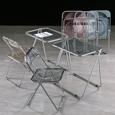Foldable Plastic Acrylic Metal Outdoor Garden Living Room Table and Chair Set for Park