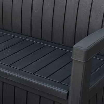 Hotel Outdoor Home Weather-Proof Armchair Plastic 3 Seater Sofa Bench with Storage Box