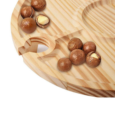 Wooden Portable Folding Round Tray Table for Outdoor Camping Beach Travel and Picnics