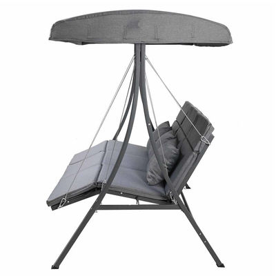 Outdoor Patio Garden 3 Seater Hanging Reclining Lounger Swing Bench Chair with Canopy