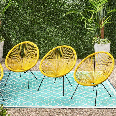 Metal Frame Plastic Rattan Wicker Acapulco Chair for Outdoor Balcony Patio Lawn Leisure