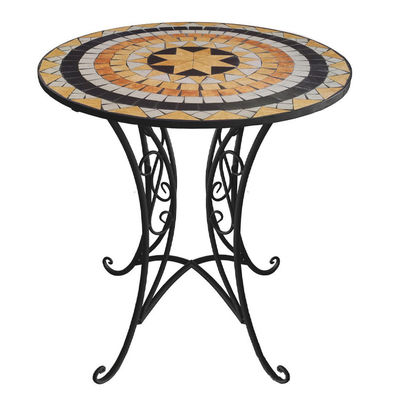 Outdoor Patio Garden Bistro Iron Frame Nordic Antique 2 Seater Dining Table and Chair
