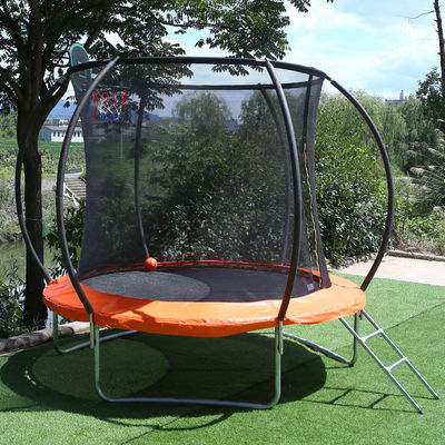 Outdoor Garden Kids Children Fitness Jumping Bed Round Trampoline With Basketball Goal Safety Net