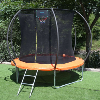 Outdoor Garden Kids Children Fitness Jumping Bed Round Trampoline With Basketball Goal Safety Net