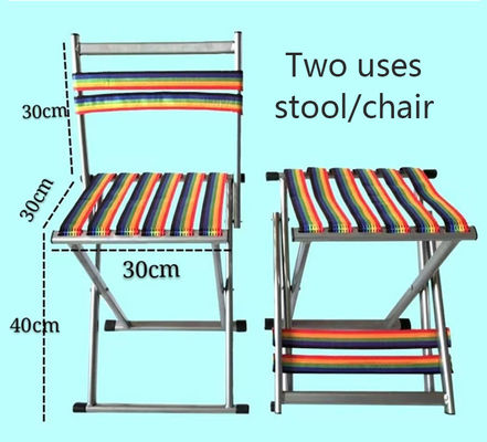 Outdoor Fishing Camping Chair with Backrest Portable and Lightweight Metal Iron Stool