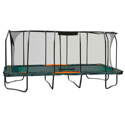 Unisex Outdoor Garden Park Fitness Elastic Bed Rectangle Trampoline with Safety Net