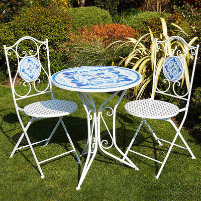 European Outdoor Bistro Set for Balcony Small Three-Piece Table And Chair Garden