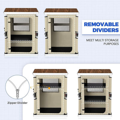 General Outdoor Furniture Camping Foldable Cooking Table with Storage Organizer Cabinet