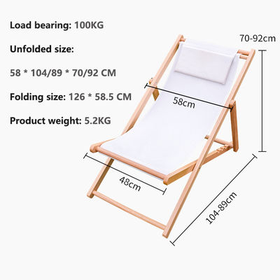 Solid Wood Folding Lounge Chair for Outdoor Garden Beach and Camping Foldable Design