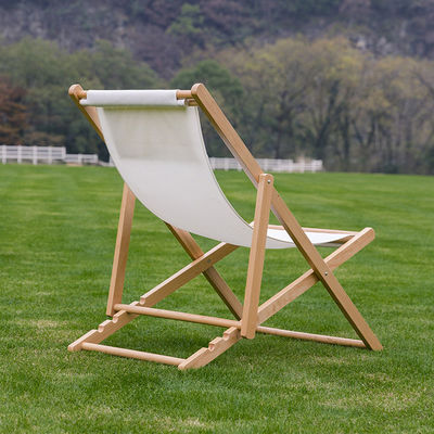 Solid Wood Folding Lounge Chair for Outdoor Garden Beach and Camping Foldable Design