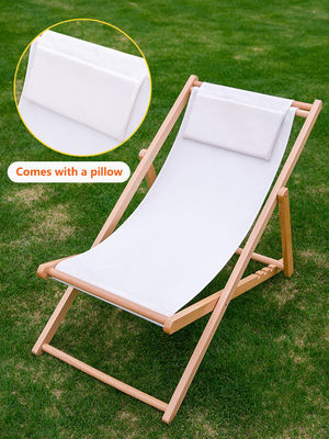 Solid Wood Folding Lounge Chair for Outdoor Garden Beach and Camping Foldable Design