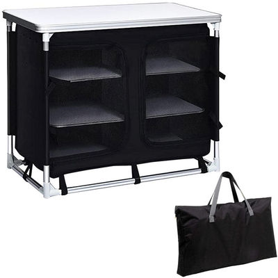 Outdoor Garden Patio Metal Picnic Storage Organizer Cabinet Cooking Camping Kitchen Table