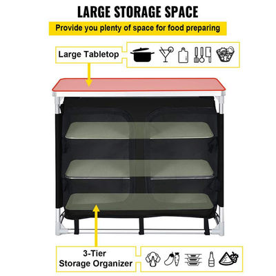 Outdoor Garden Patio Metal Picnic Storage Organizer Cabinet Cooking Camping Kitchen Table