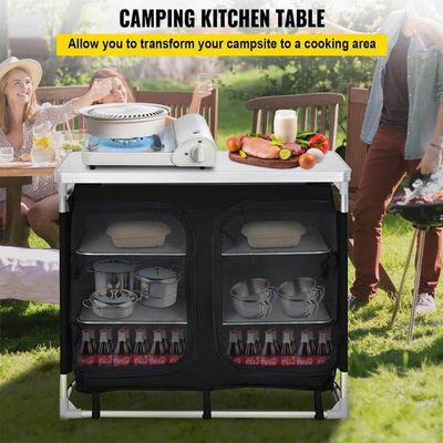 Outdoor Garden Patio Metal Picnic Storage Organizer Cabinet Cooking Camping Kitchen Table