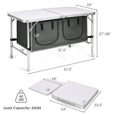 Convenient Outdoor Garden Patio Party Event Camping Table with Storage Compartment