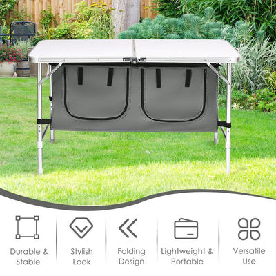 Convenient Outdoor Garden Patio Party Event Camping Table with Storage Compartment
