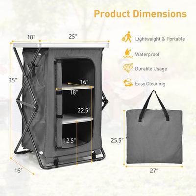 Outdoor Furniture Foldable Portable Table for Garden Camping Portable Storage Cabinet