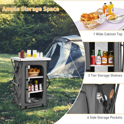 Outdoor Furniture Foldable Portable Table for Garden Camping Portable Storage Cabinet