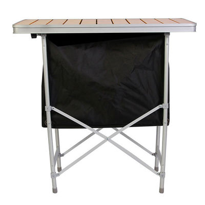 Lightweight Bamboo Tabletop Picnic Storage Cabinet for Outdoor Garden Patio Party Event