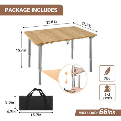Outdoor Travel Garden Lightweight Adjustable Height Folding Table for Camping and Picnic