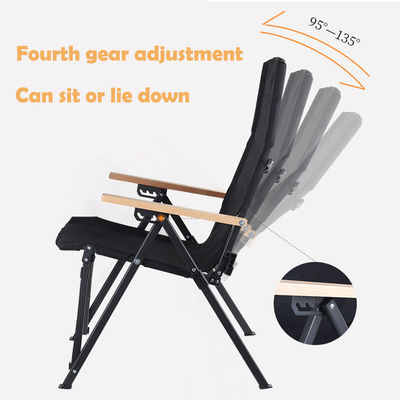 Metal 4-Position Adjustable Backrest Folding Chair for Camping Fishing Hiking Outdoor