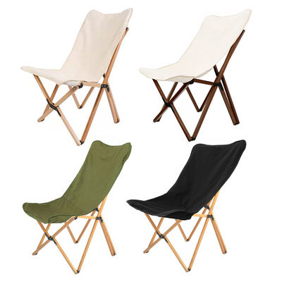 Ultralight Beech Wood Frame Chair Portable Folding Butterfly Camping Chair for Adults