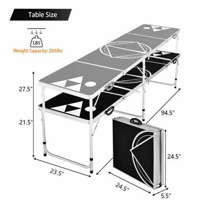 Outdoor Garden Bar Bistro Cafe Patio Party Portable Collapsible Metal Beer Pong Table