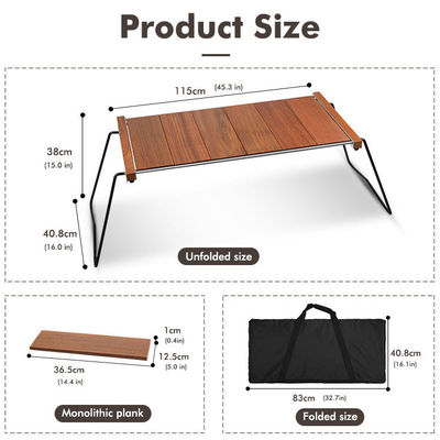Lightweight Portable Adjustable Barbecue Beach Picnic Camping Kitchen Table for Dinner