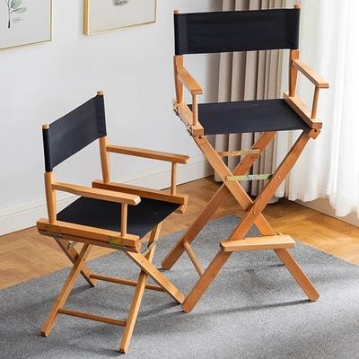 Logo None or Custom Logo Tall Wooden Folding Director Chair for Outdoor Indoor Camping
