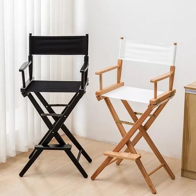Logo None or Custom Logo Tall Wooden Folding Director Chair for Outdoor Indoor Camping