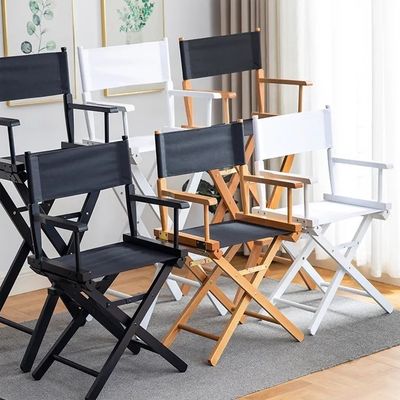 Logo None or Custom Logo Tall Wooden Folding Director Chair for Outdoor Indoor Camping