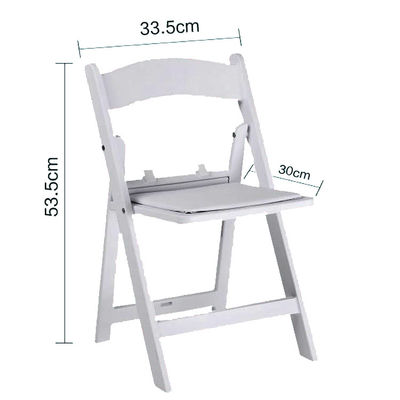 Modern Simple Small Portable White Plastic Resin Folding Dining Chairs for Hotel Wedding