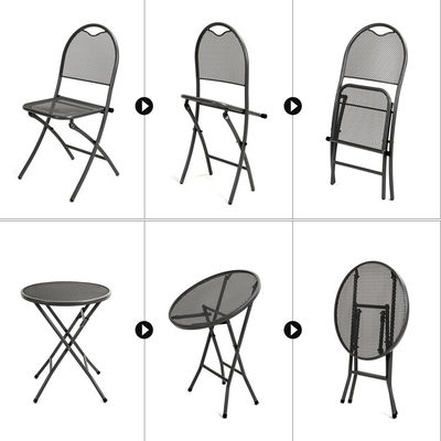 Outdoor Cafe Bistro Patio Custom Logo Dining Table and Chair Sets with Stackable Design