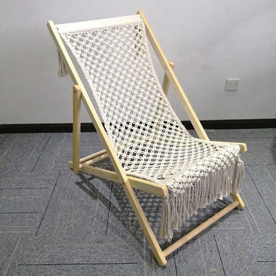 Custom Logo Embroidery or Printing Outdoor Patio Camping Swimming Rope Weave Canvas Chair