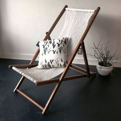 Custom Logo Embroidery or Printing Outdoor Patio Camping Swimming Rope Weave Canvas Chair
