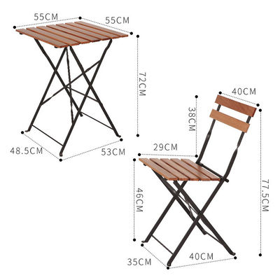 Custom Logo Villa Outdoor Folding Bistro Table and Chairs Set for Leisure on Balcony Patio
