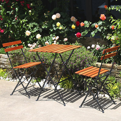 Custom Logo Villa Outdoor Folding Bistro Table and Chairs Set for Leisure on Balcony Patio