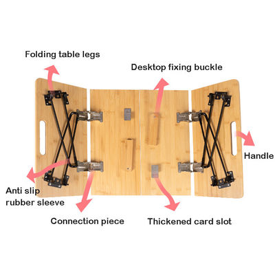 Park Outdoor Picnic Barbecue Bamboo Wooden Board Mdf Small Portable Folding Camping Table with Metal Leg