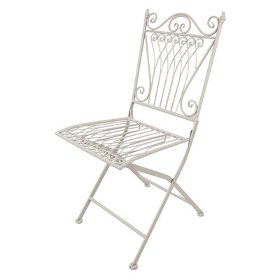 Transparent Outdoor Garden Bistro Cafe Vintage Square Metal Wrought Iron Folding Dining Chairs