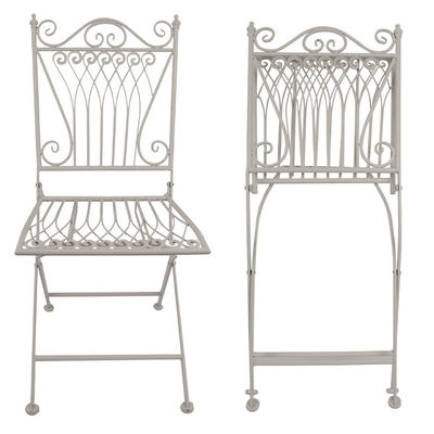 Transparent Outdoor Garden Bistro Cafe Vintage Square Metal Wrought Iron Folding Dining Chairs
