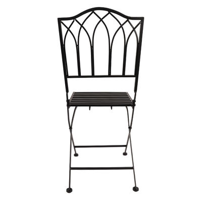 Outdoor Bistro Garden Cafe High Back White Wrought Iron Metal Folding Chair for Wedding Event