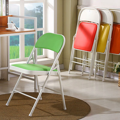 Hospital Living Room Stackable Folding Dining Chair with Colorful Soft PU Leather