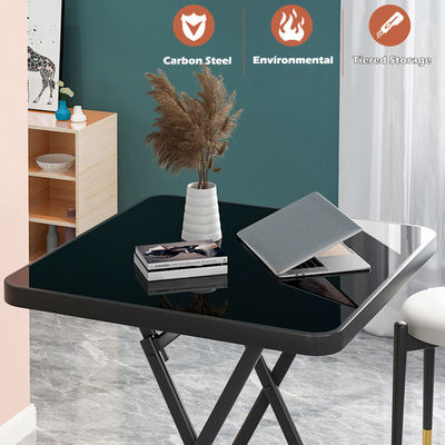 Outdoor Table Metal Tempered Glass Square Round Folding Foldable Coffee Dining Table