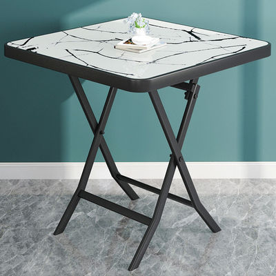 Outdoor Table Metal Tempered Glass Square Round Folding Foldable Coffee Dining Table