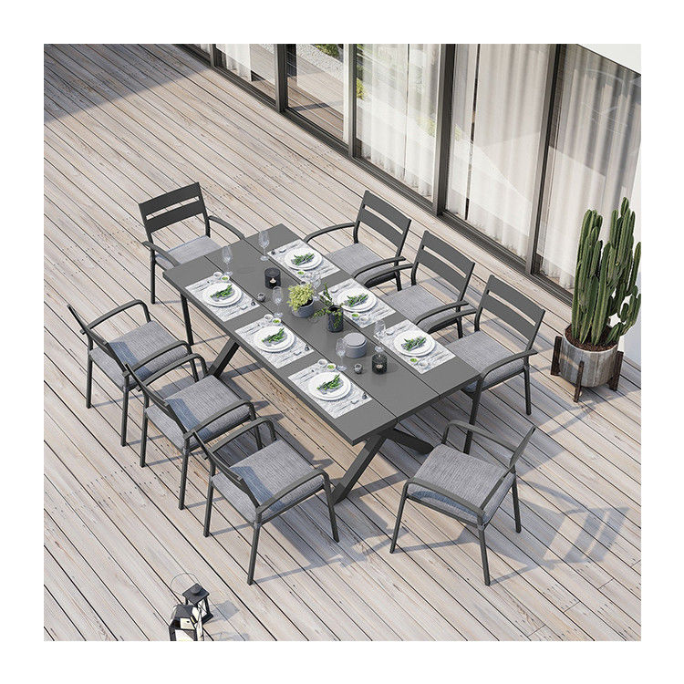 AJUNION X Shape Outdoor Dining Set for Restaurant 76&quot;D x 36&quot;W x 30''H Table Size