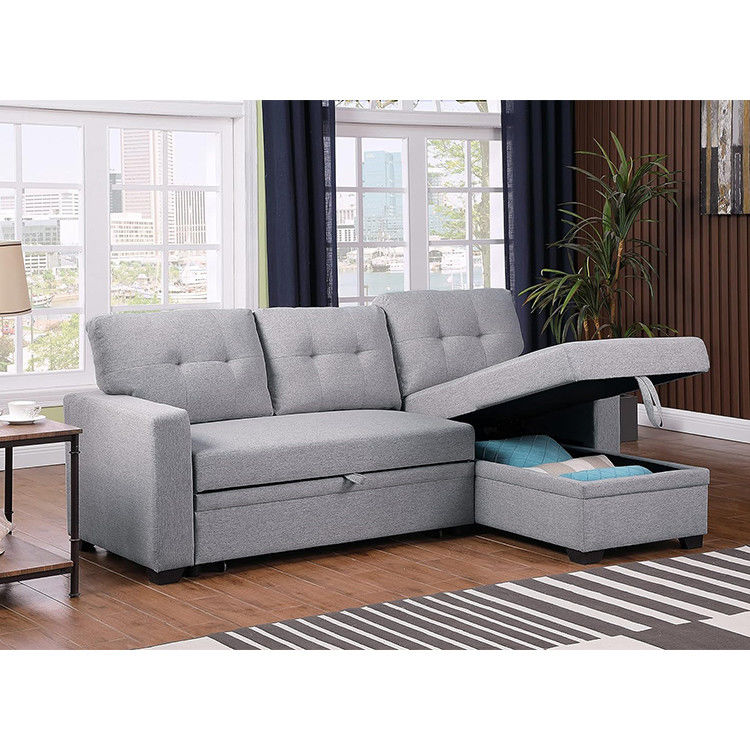 Mail Packing All Weather Fabric L Shape Sectional Sofa Bed Lounge Set with Cushions