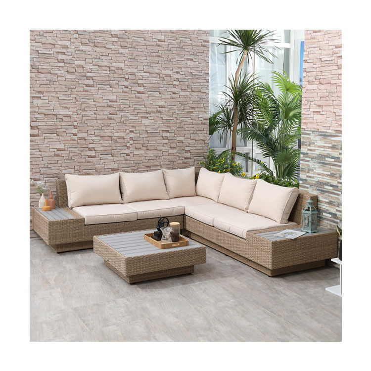 Leisure Outdoor Patio Furniture Modern Design Wicker Rattan Corner Sofa Set for Garden
