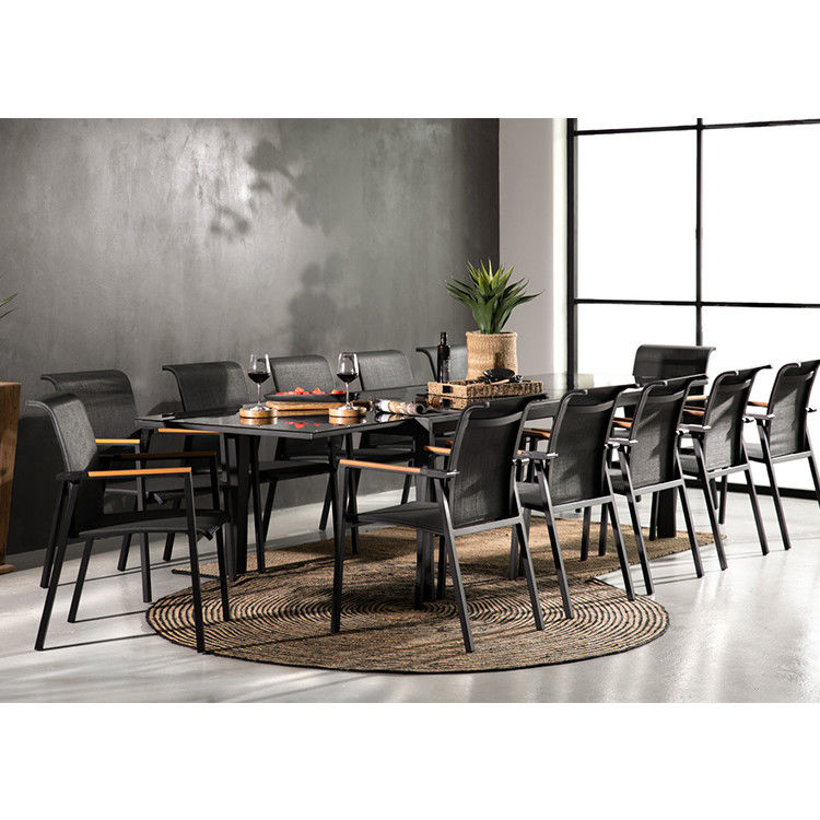 Extendable Outdoor Dining Table and Chair Set for 12 Guests by AJUNION in Garden