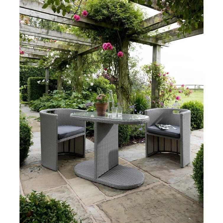 Small Space Solution Outdoor Bistro Set with W67 x D57 x H74cm Chair Size and Mail Packing